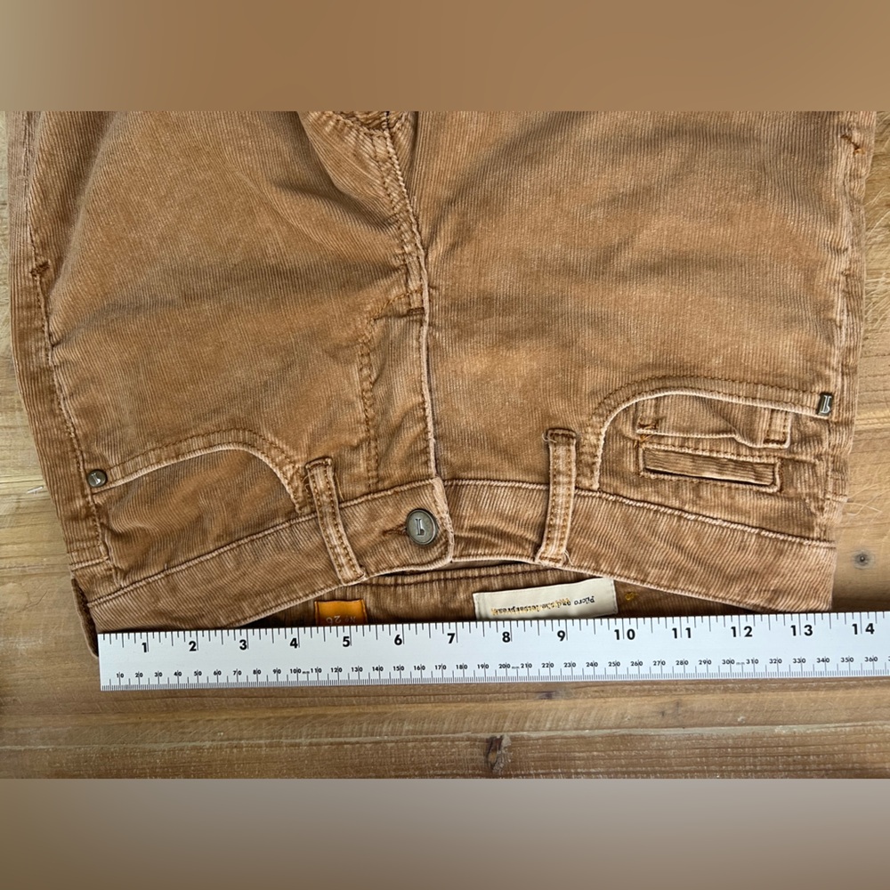 Pilcro and the Letterpress Chestnut Tan Flared Button Hem Corduroy Pants Size 26 - Picture 11 of 12